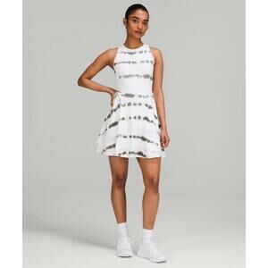 Lululemon Women’s Athletic Court Crush Transverse Yellow Lined Tennis Dress Sz 6